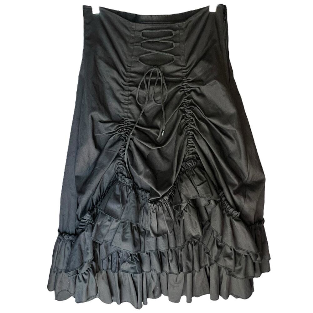HILLARYS VANITY Gothic Skirt Size L Corset Ruffled Whimsigoth Steampunk Vamp Emo
